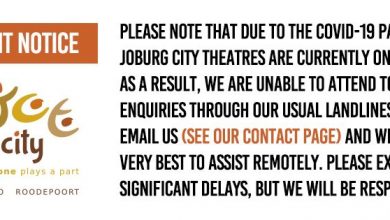 Photo of Joburg City Theatres suspends performances and programmes