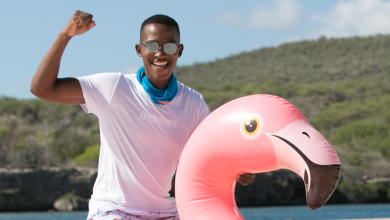 Photo of Katlego Maboe’s island fashion in Curacao – Tropika Island of Treasure