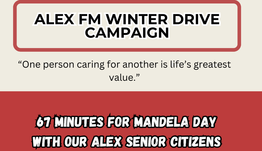 Alex FM Announces 67 Minutes for Mandela Day Winter Drive at Joseph Gerhard Home for Elders