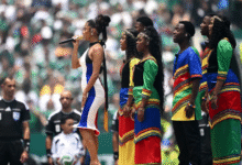 Photo of Tyla Sings SA National Anthem at World Cup Opening Ceremony
